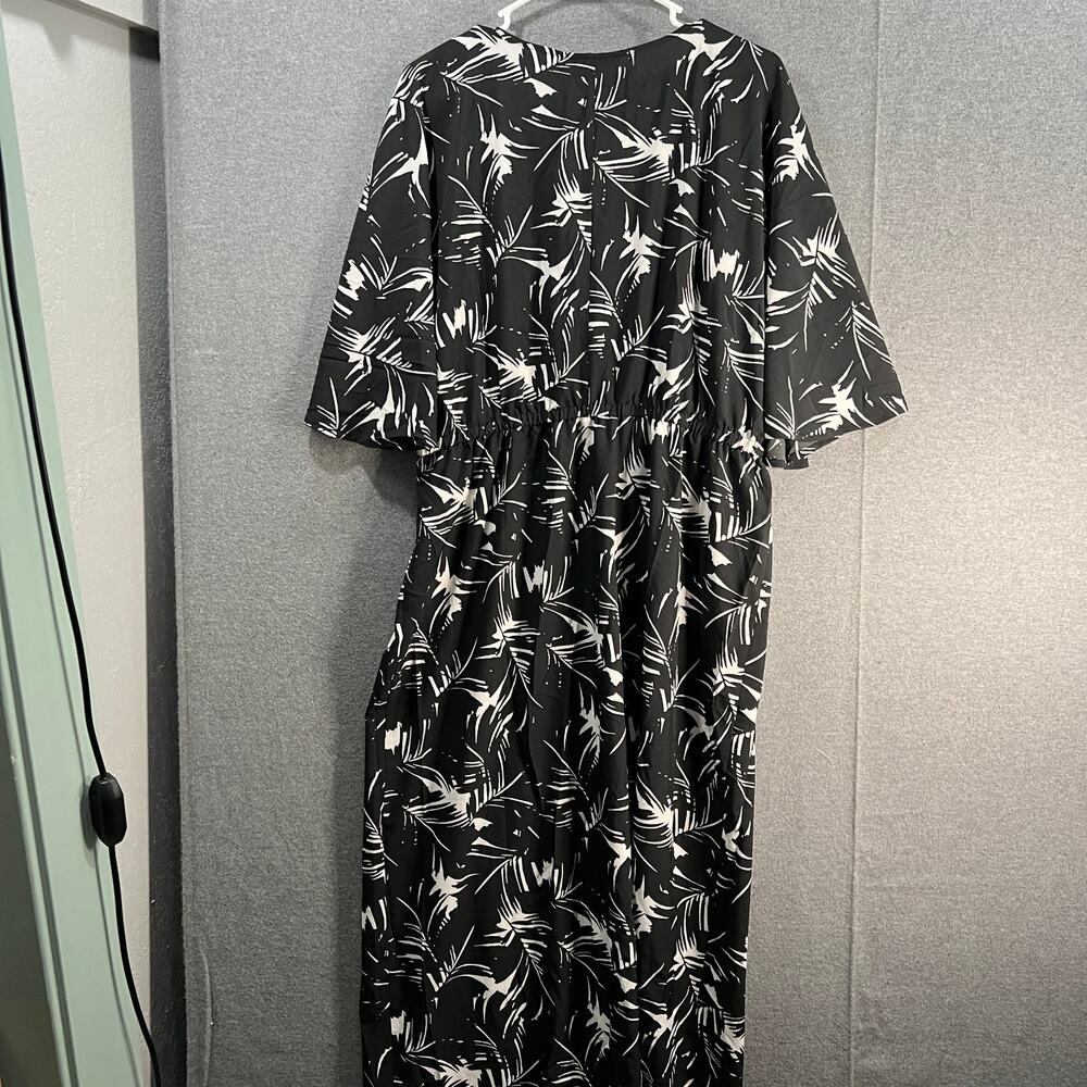 Belle Beach by Kim Gravel Petite Tie Front Cover-Up Poolside Palm, Petite M/L - Picture 12 of 15